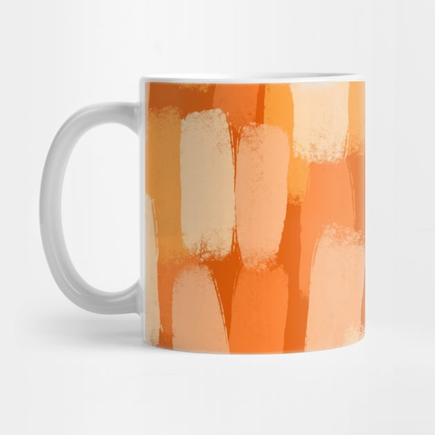 70’s Abstract, Shades of Orange, Paint Brush Effect by OneThreeSix